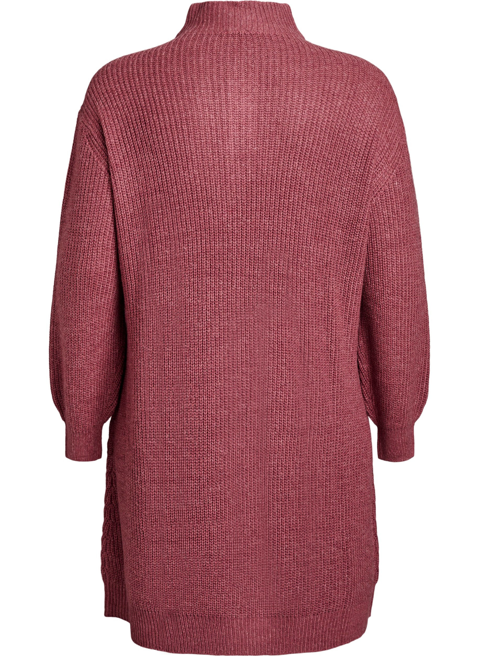 Zizzi FLASH - Robe courte en maille avec col montant, Rose, Packshot image number 1