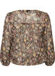 Bluse mit Blumenmuster und Ballon&auml;rmeln, Braun, Packshot image number 1