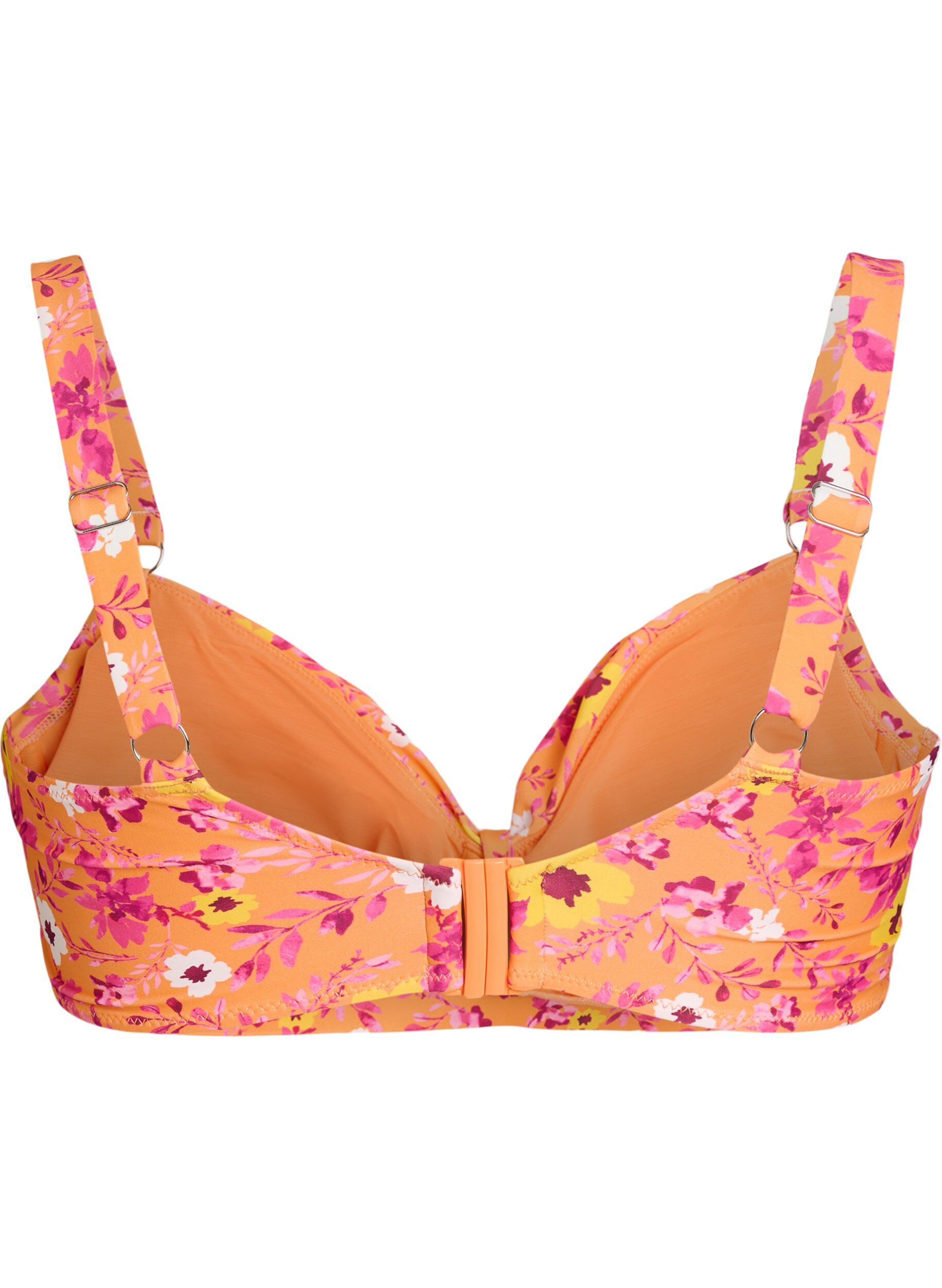 Zizzi Bikinioberteil mit B&uuml;gel und Muster, Orange, Packshot image number 1