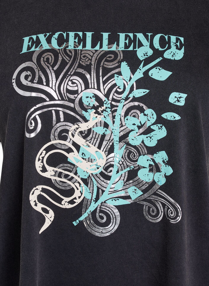 T-Shirt aus Bio-Baumwolle mit coolem Print, Grau, Packshot image number 2