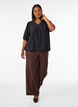 Blouse en viscose avec col en V, Noir, Model image number 1