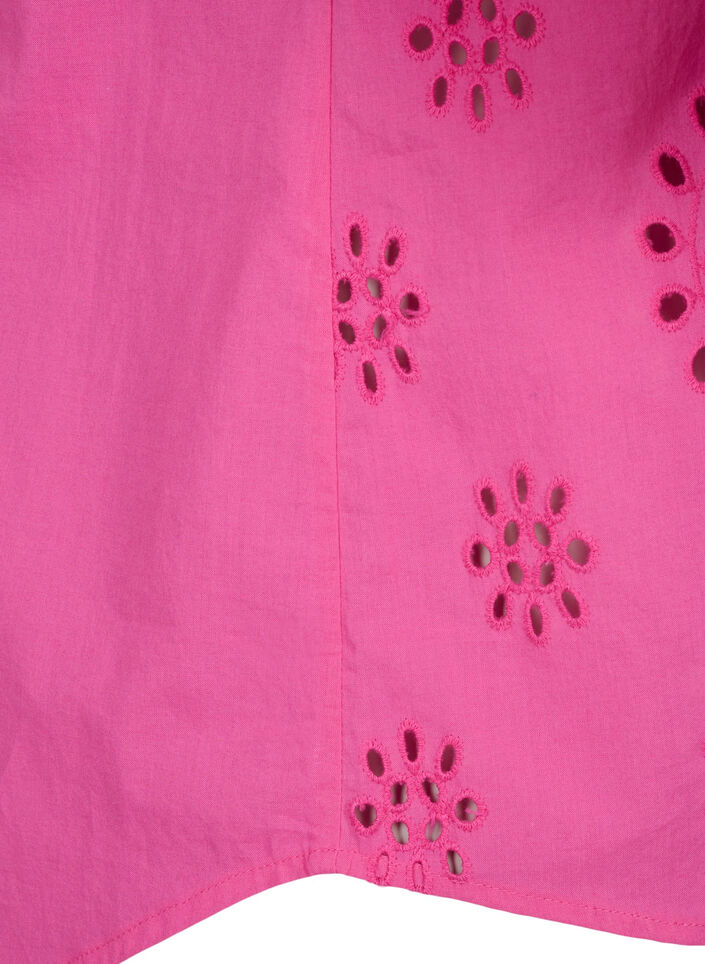 Chemisier avec broderie anglaise et manches 3/4, Raspberry Rose, Packshot image number 3