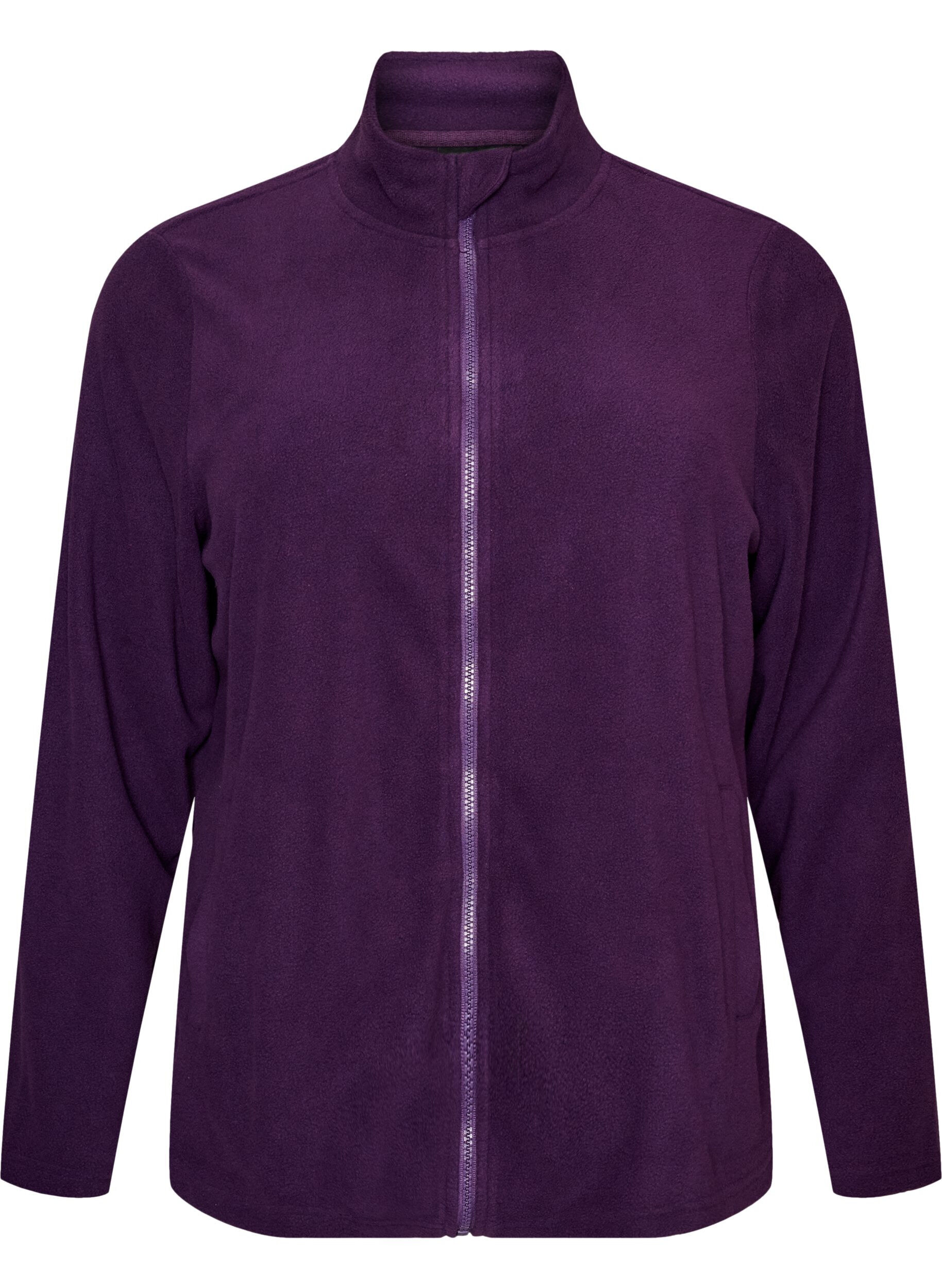 Haut en polaire avec zip et col montant
