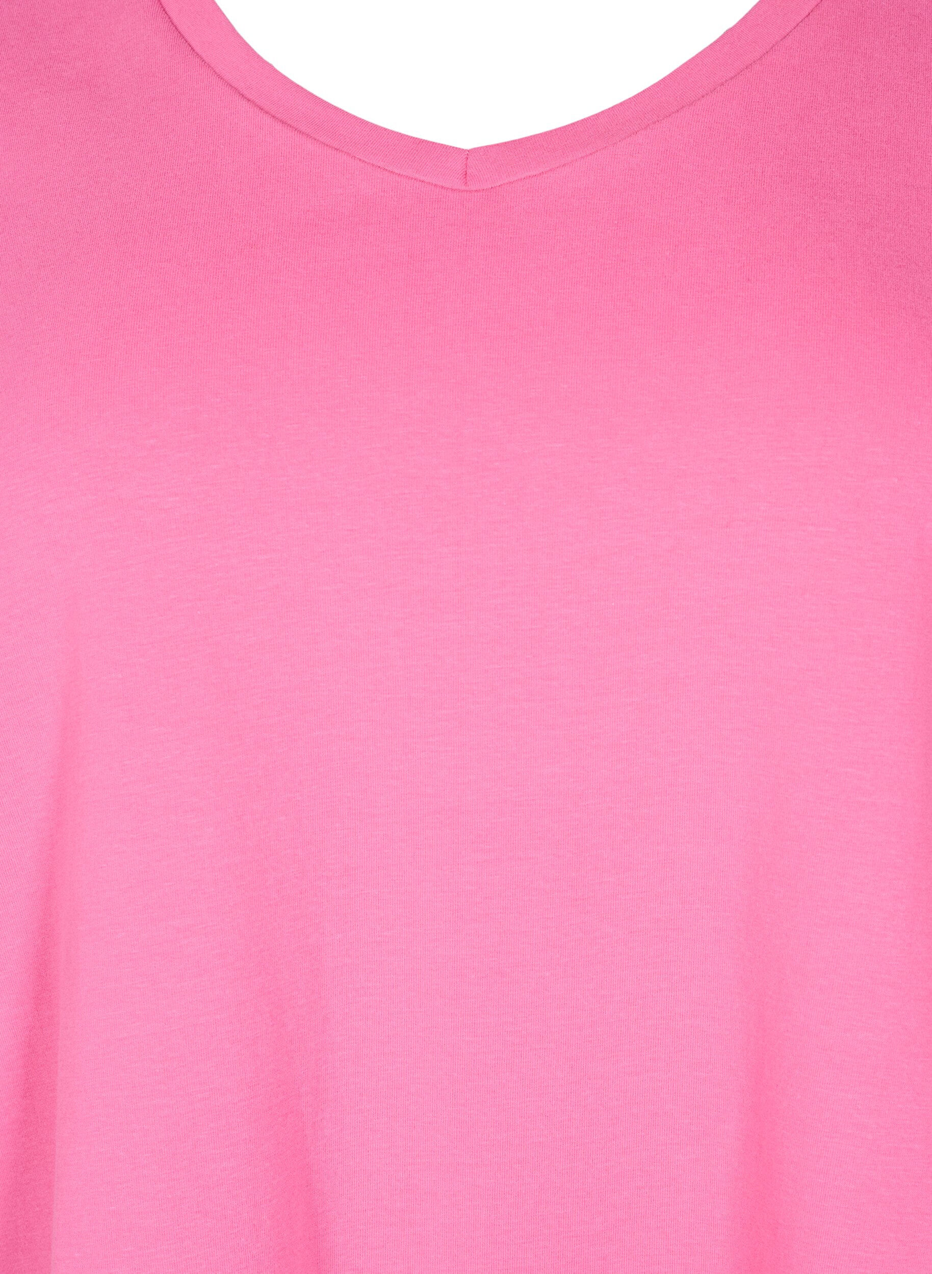 ZizziEinfarbiges basic T-Shirt aus Baumwolle, Pink, Packshot image number 2