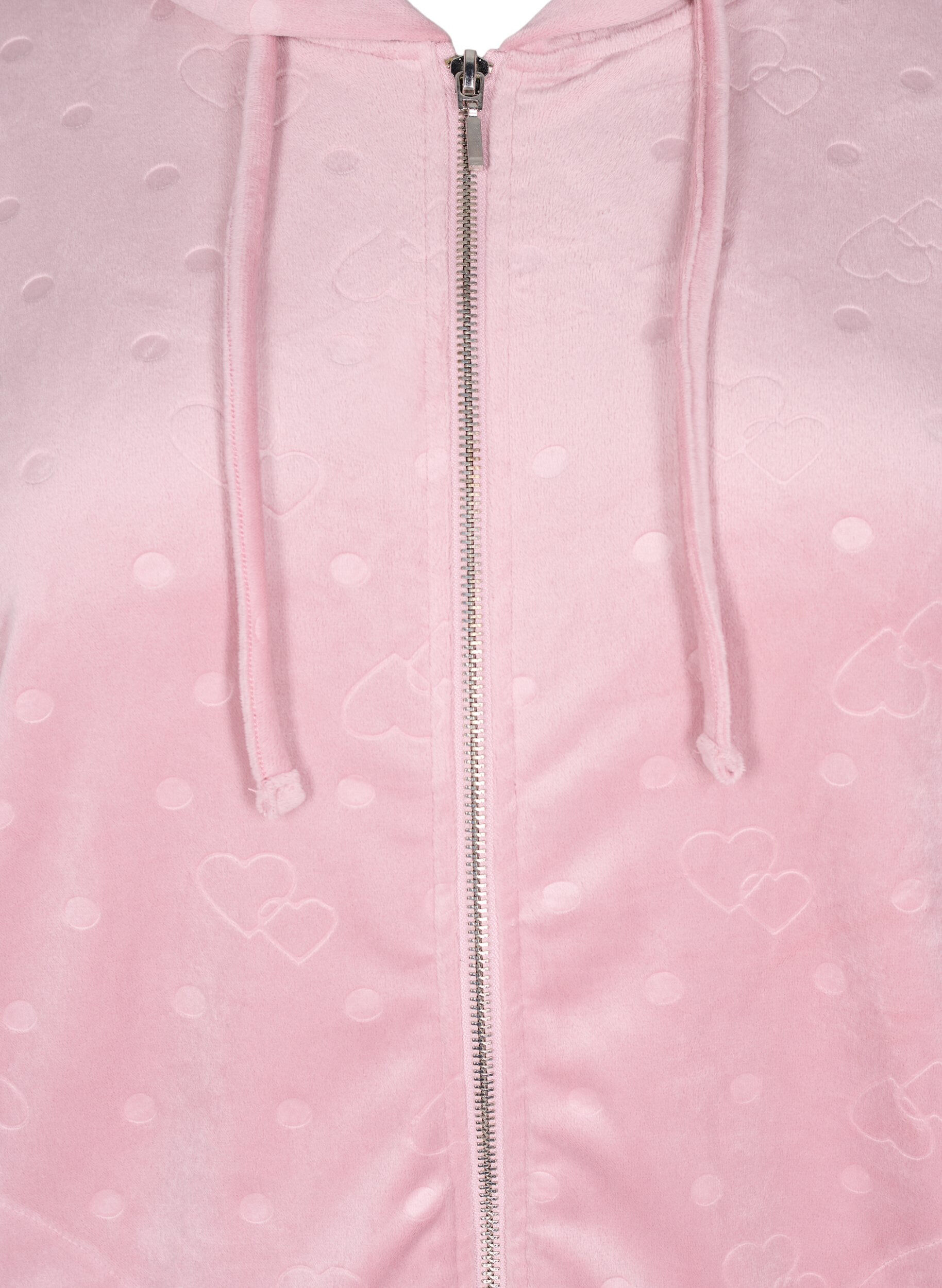 Zizzi Cardigan en velours avec capuche et poches, Rose, Packshot image number 2