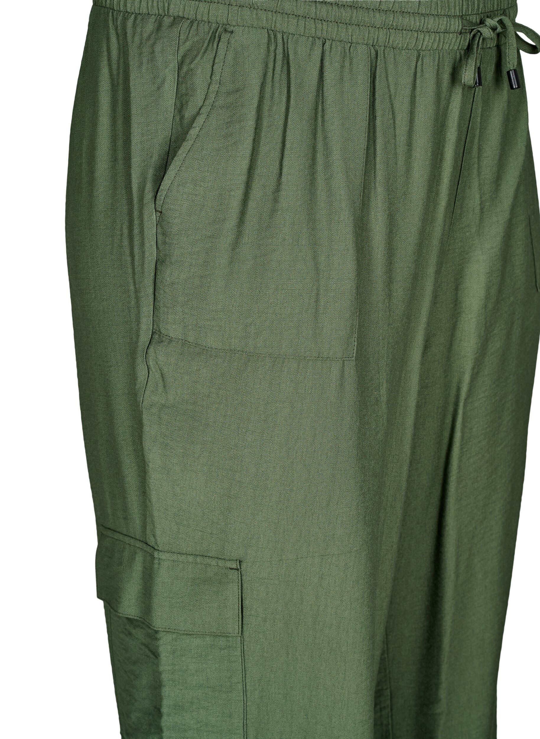 Zizzi Cargohose mit hoher Taille, Gr&uuml;n, Packshot image number 2