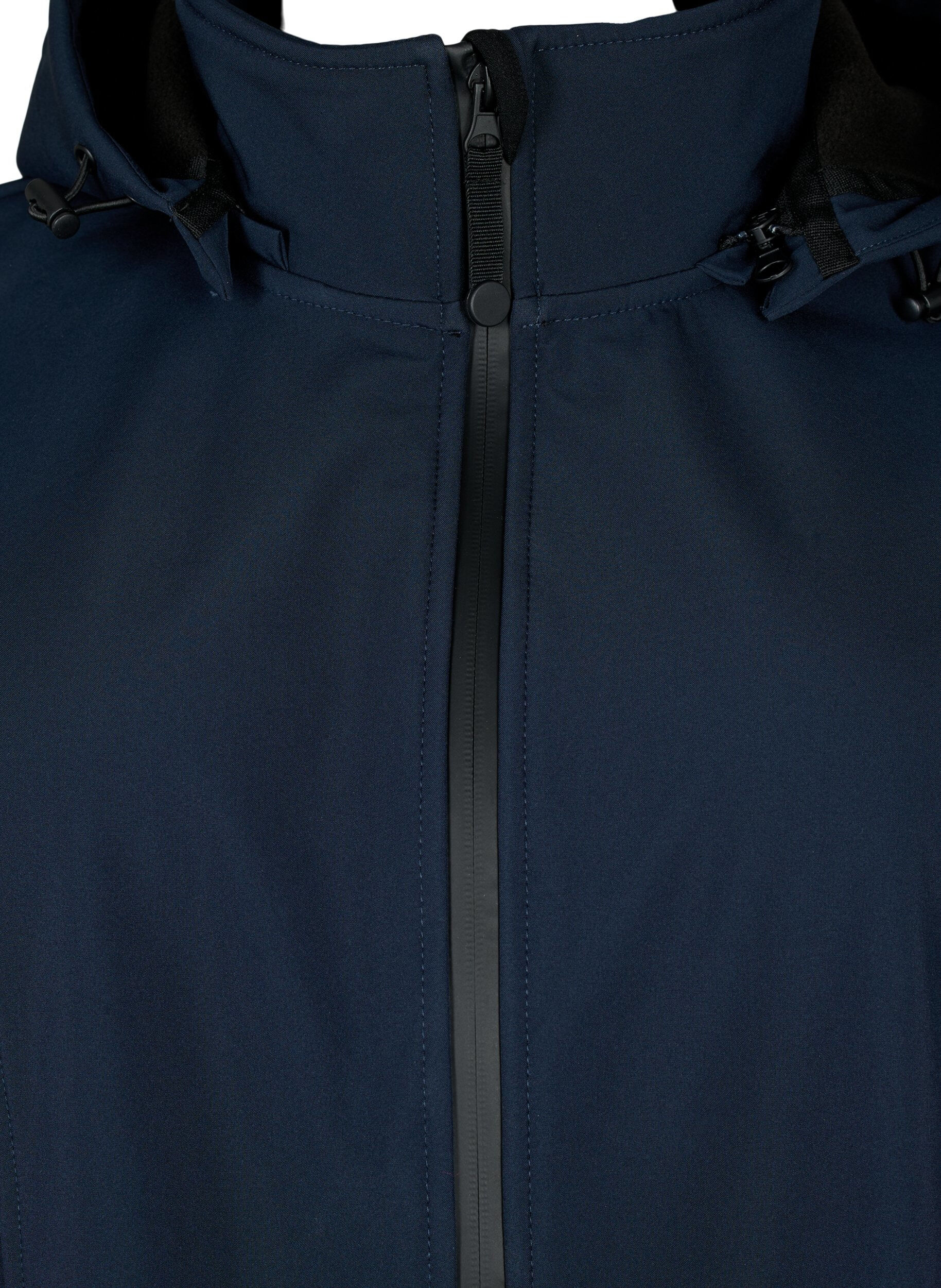 ZizziVeste softshell courte avec capuche amovible, Bleu, Packshot image number 2