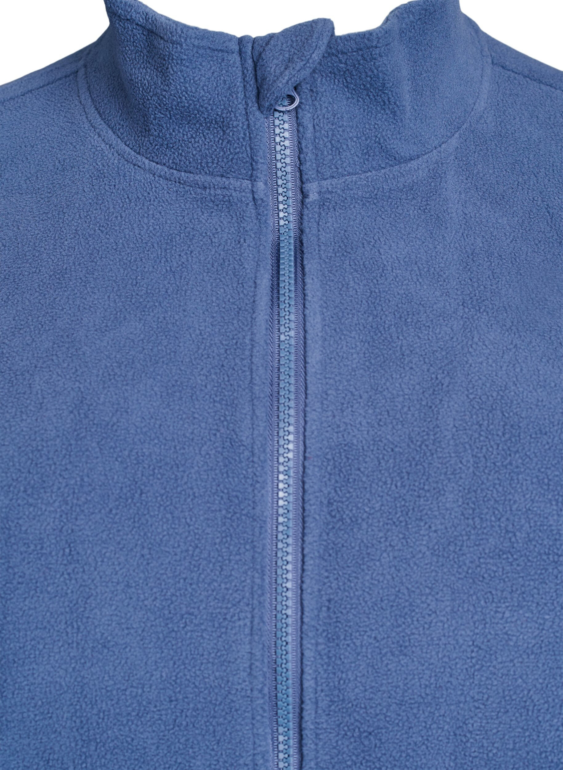 ZizziHaut en polaire avec zip et col montant, Bleu, Packshot image number 2