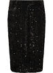Jupe midi avec sequins et fentes, Noir, Packshot image number 1