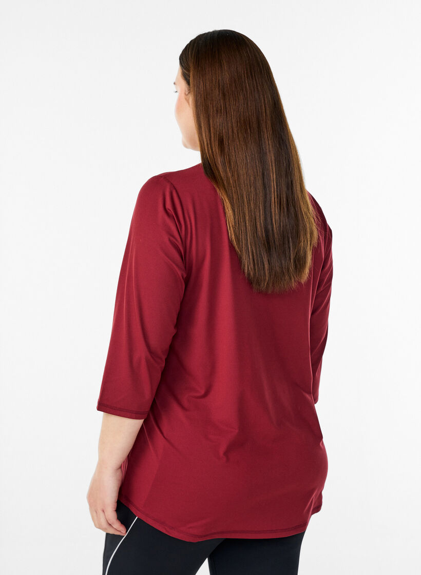 Haut de sport avec manches 3/4, Bordeaux, Model image number 2