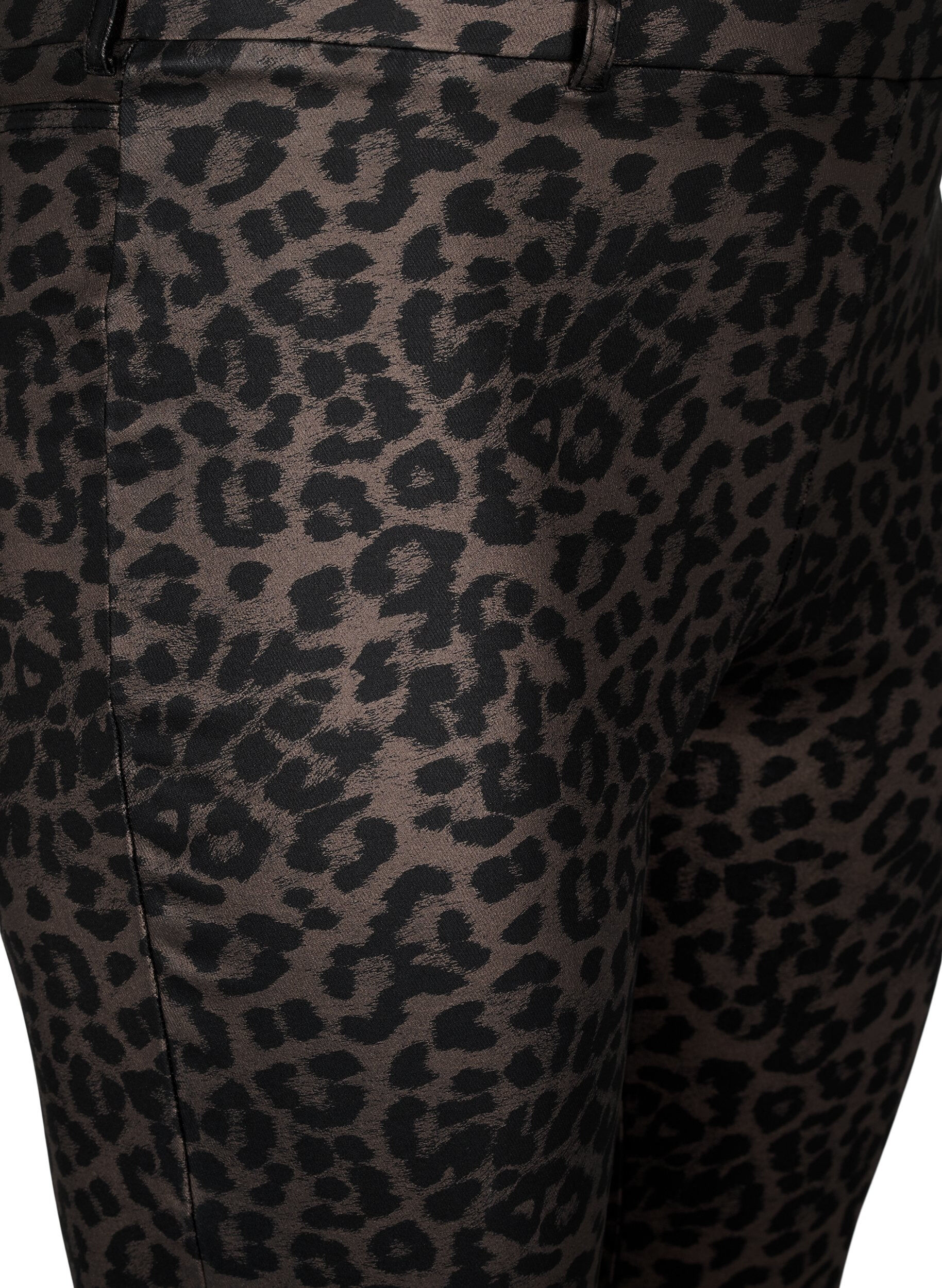 Zizzi Beschichtete Leggings mit Leopardenmuster und verk&uuml;rzter L&auml;nge, Braun, Packshot image number 2