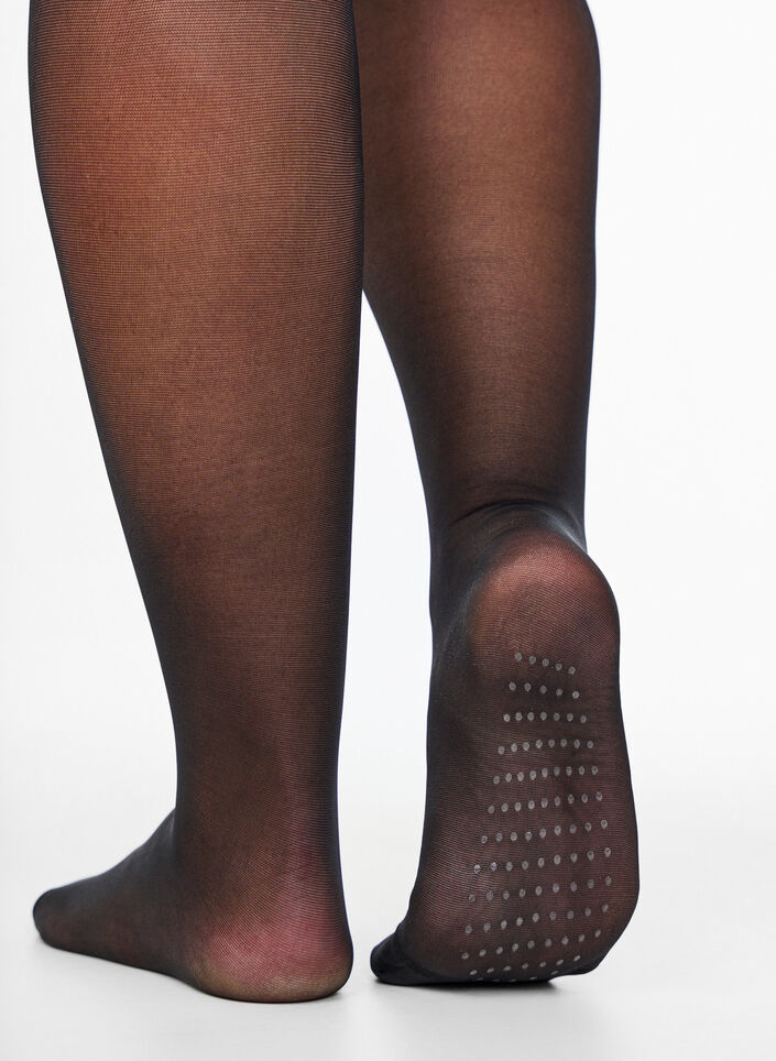 Collants 30 deniers anti-dérapants, Noir, Packshot