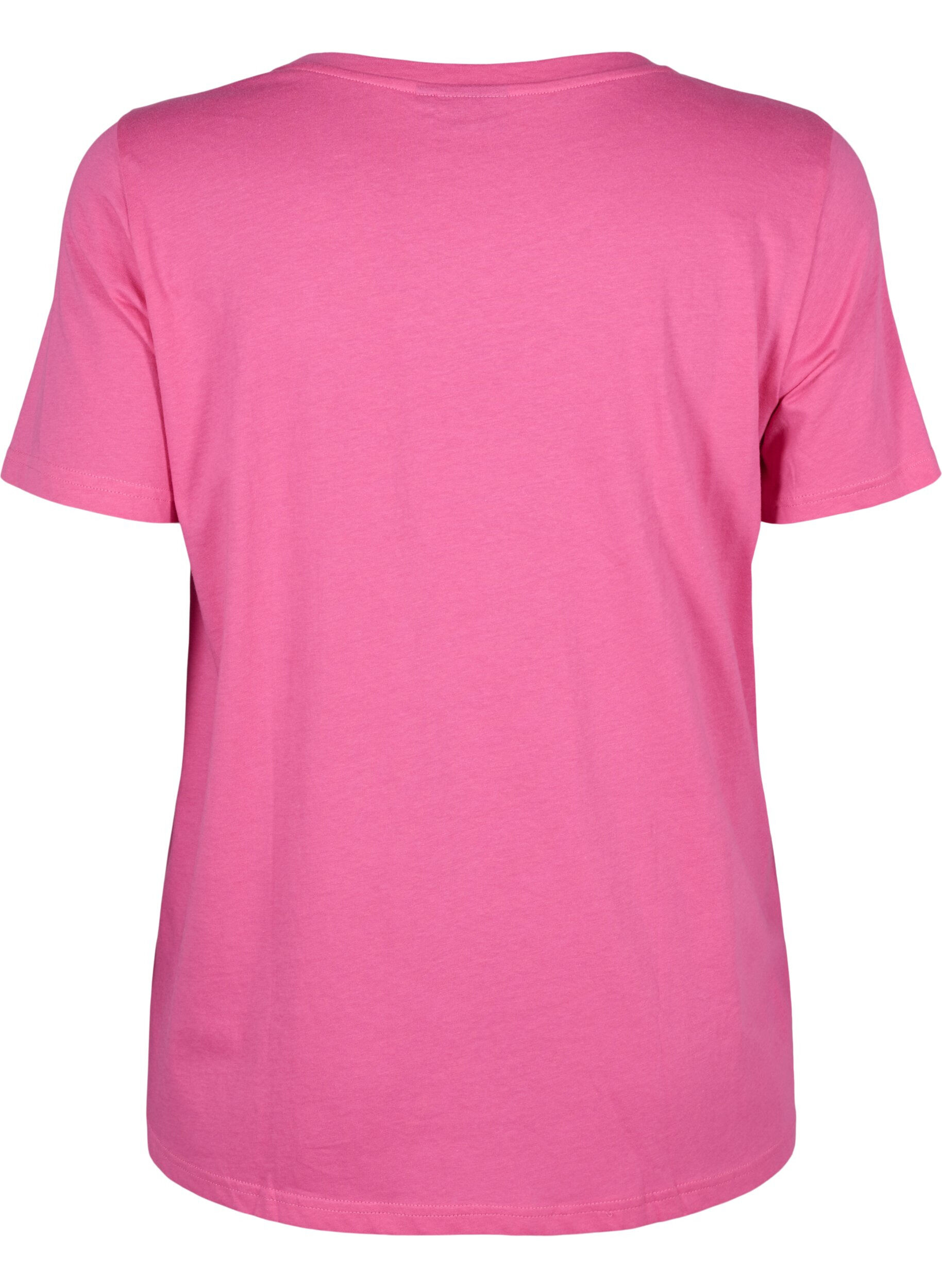 Zizzi T-Shirt mit Text-Motiv, Shocking Pink W.Pink, Packshot image number 1