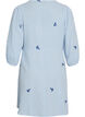 Robe courte en mousseline de coton avec d&eacute;tails brod&eacute;s, Bleu Clair, Packshot image number 1