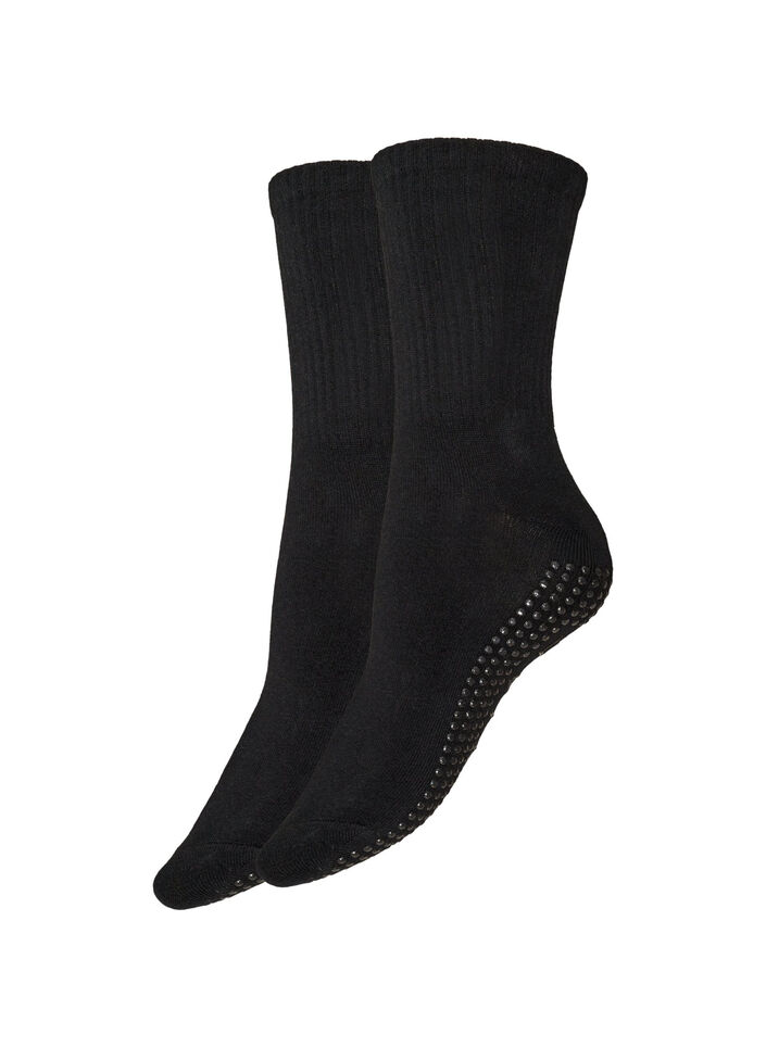 2er-Pack Reformer-Socken mit rutschfesten Griffen, Schwarz, Packshot image number 0