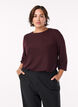 Blouse avec motif &agrave; chevrons et fil paillet&eacute;, Bordeaux fonc&eacute;, Model image number 0