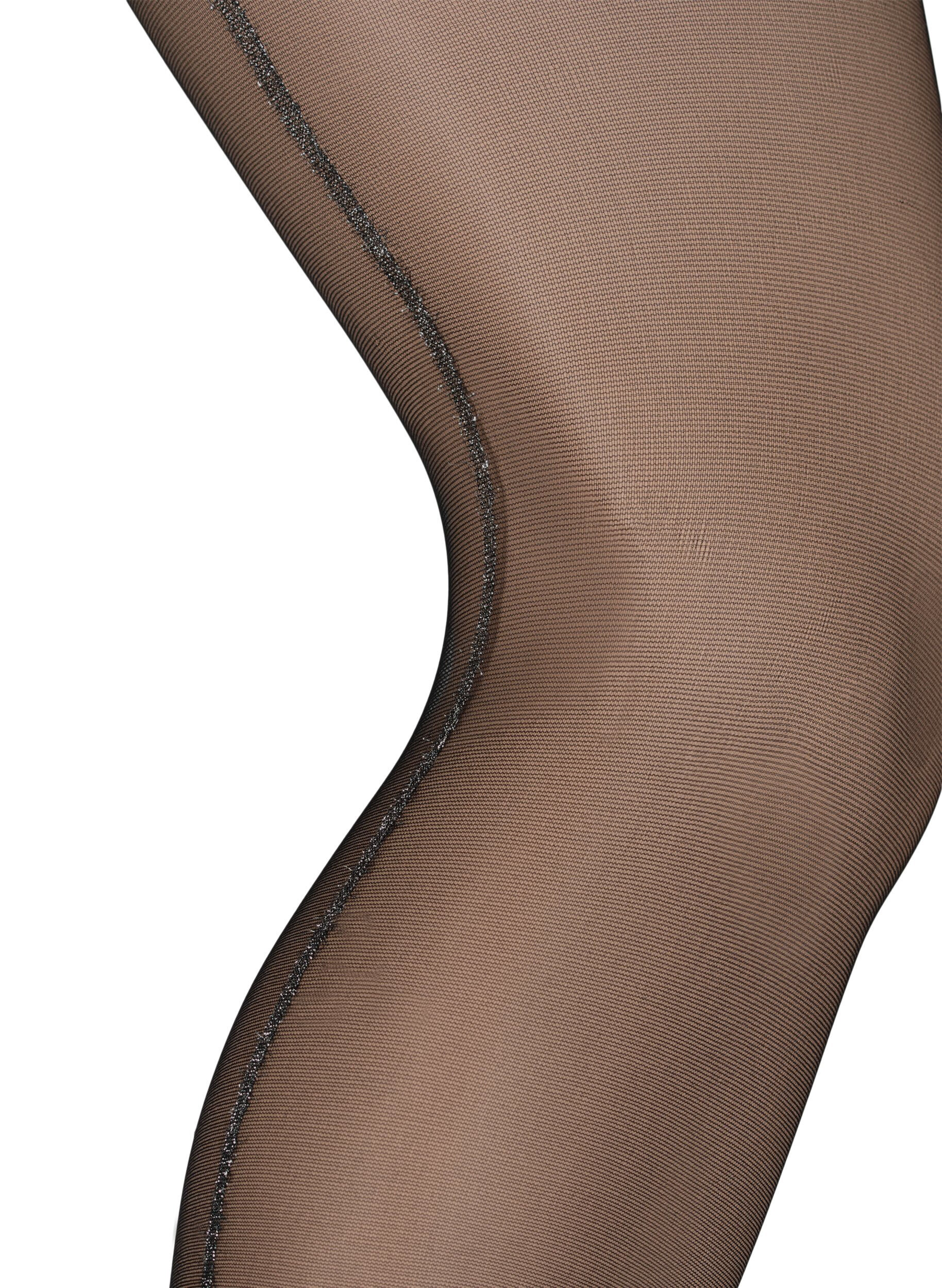 Zizzi  20 Denier Strumpfhose mit Lurex-Naht, Black, Packshot image number 1