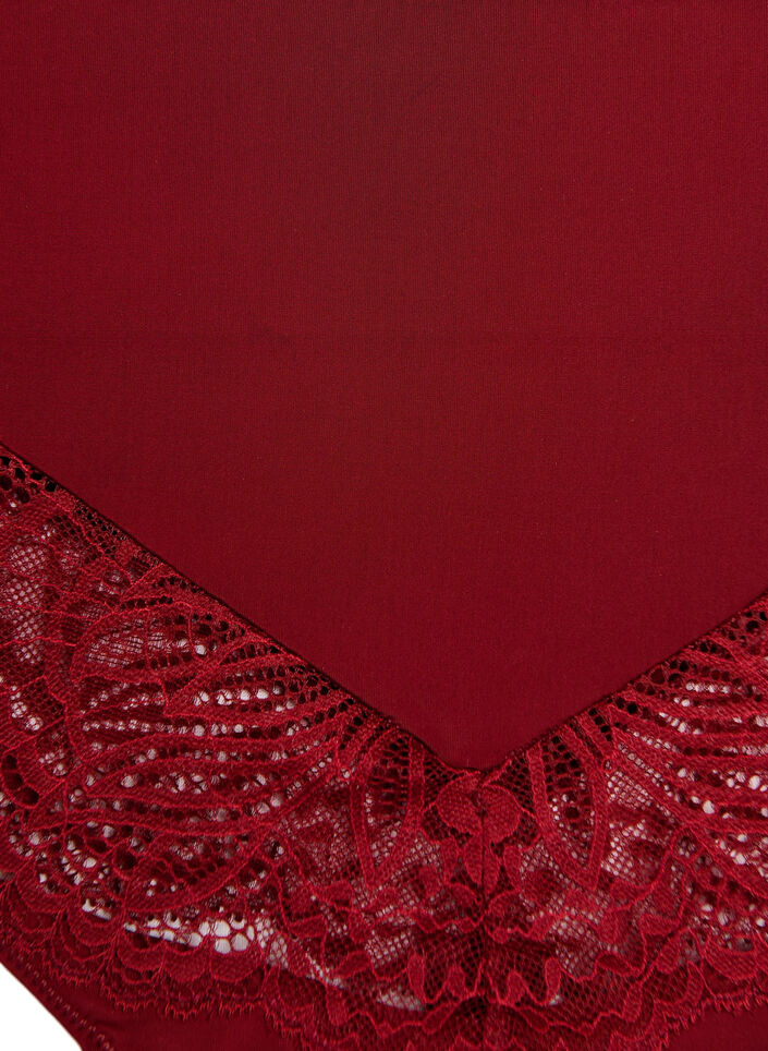 Hoch taillierter Hipster-String mit Spitze, Rot, Packshot image number 2