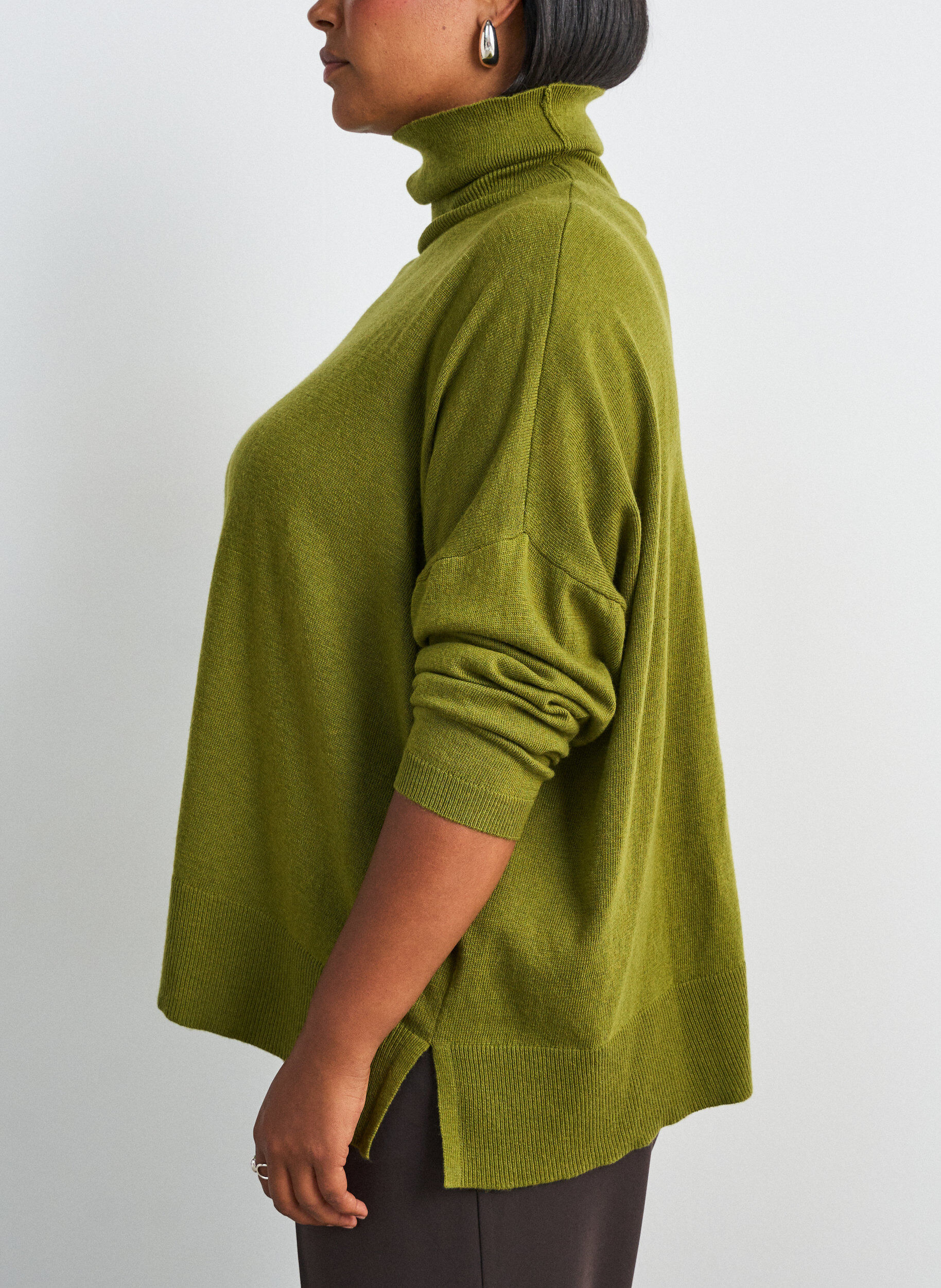 ZizziRollkragenpullover mit lockerer Passform, Gr&uuml;n, Model image number 4