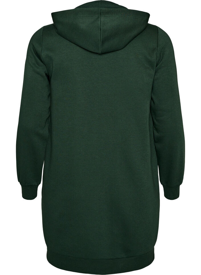 Langer Hoodie mit Rei&szlig;verschluss und Taschen, Gr&uuml;n, Packshot image number 1