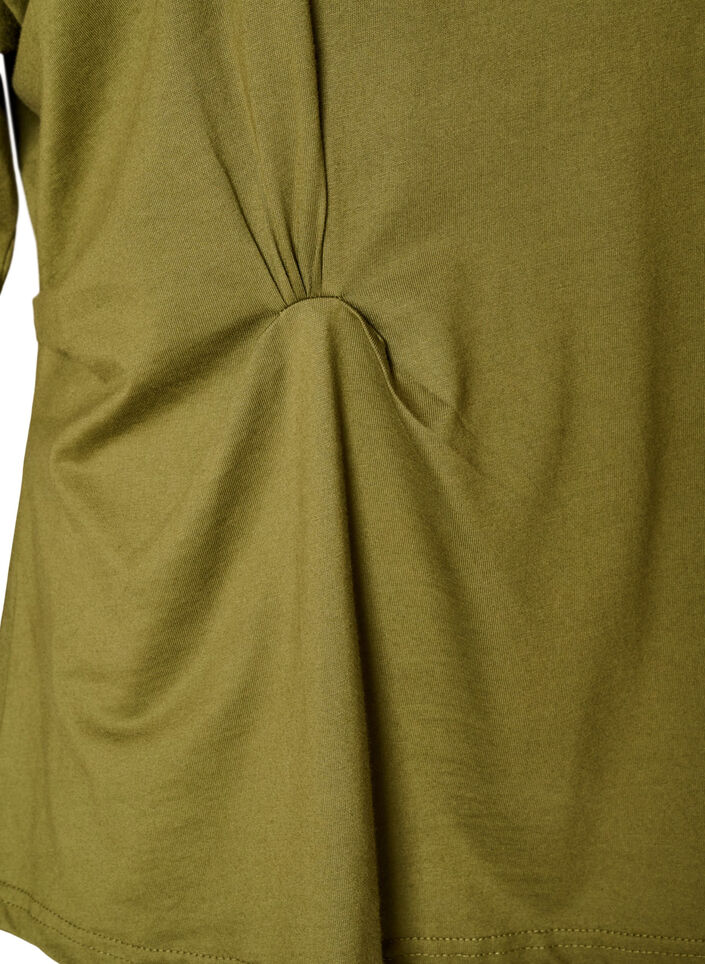 T-shirt avec d&eacute;tail drap&eacute;, Vert, Packshot image number 3