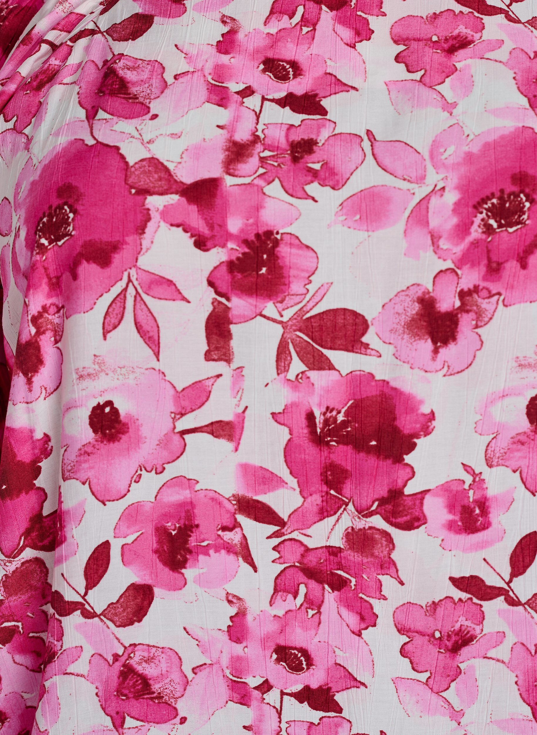 Zizzi Blouse en viscose &agrave; col carr&eacute; et manches 3/4, Rose, Packshot image number 2
