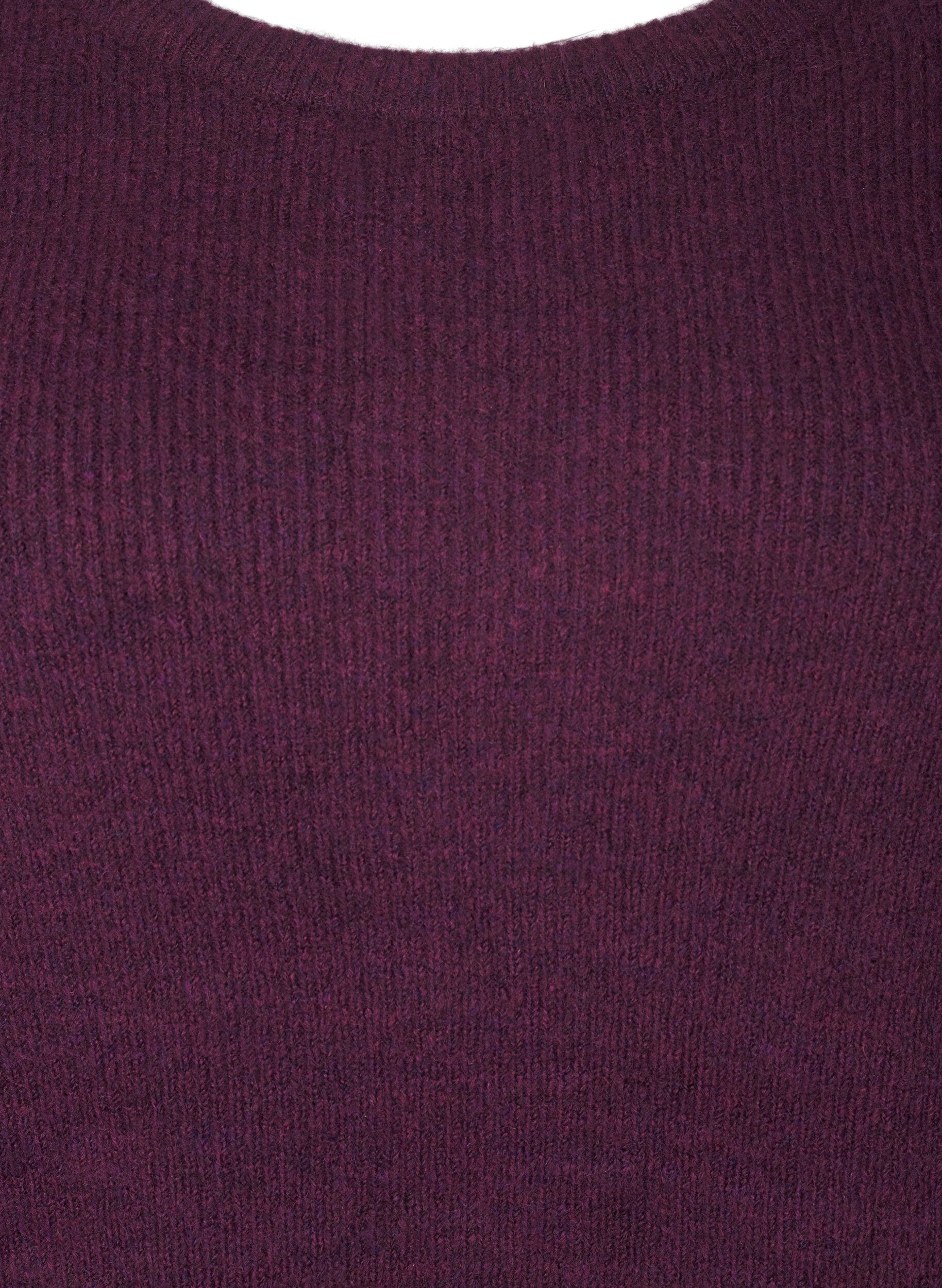 Zizzi Melange-Pullover mit Rundhalsausschnitt, Potent Purple Mel., Packshot image number 2