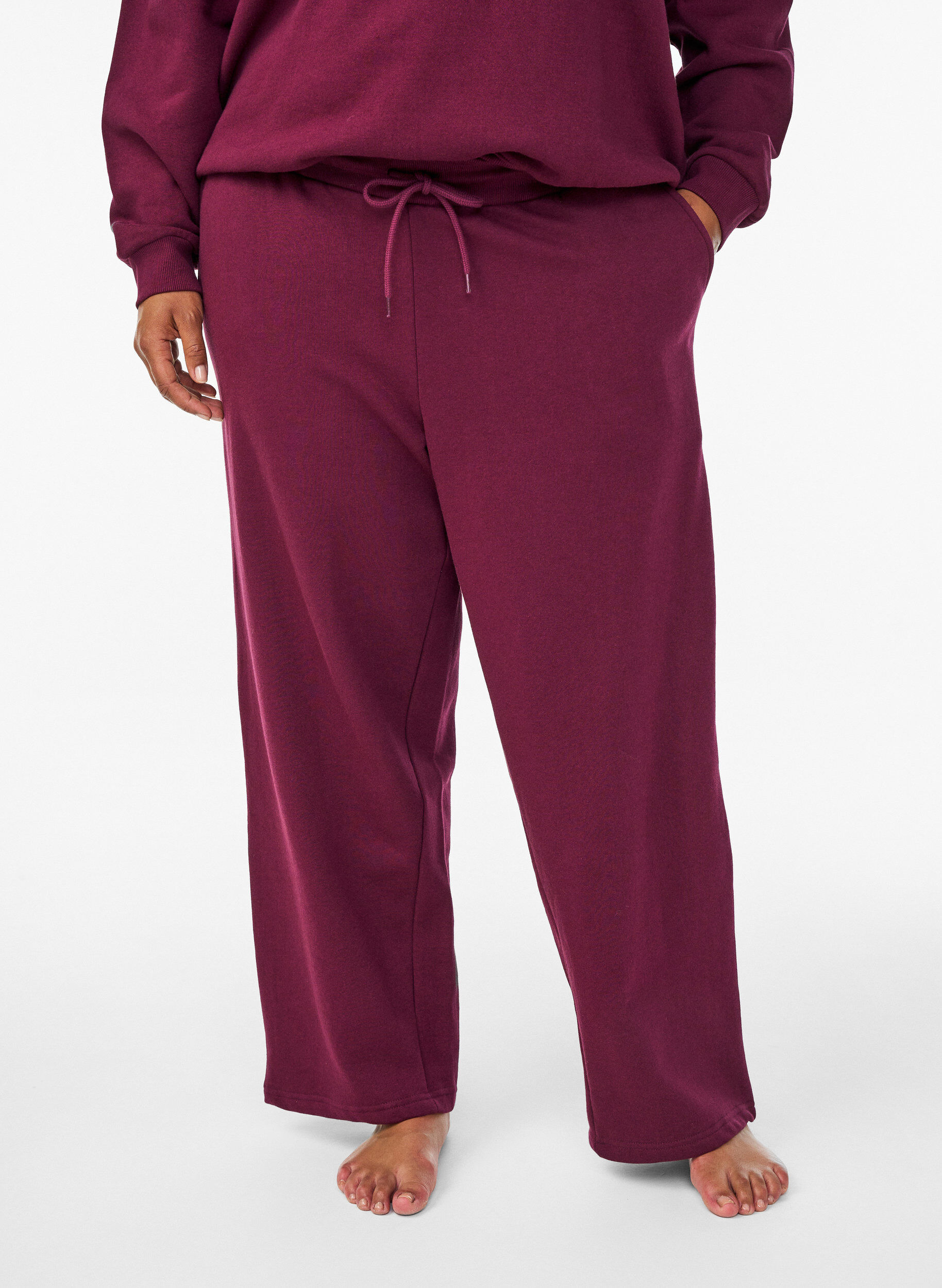 ZizziSweathose mit Taschen, Dunkles Bordeaux, Model image number 2