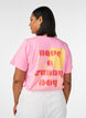 T-Shirt aus Bio-Baumwolle mit Textmotiv, Pink, Model image number 2