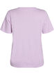 T-shirt basique &agrave; manches courtes et col en V, Mauve, Packshot image number 1