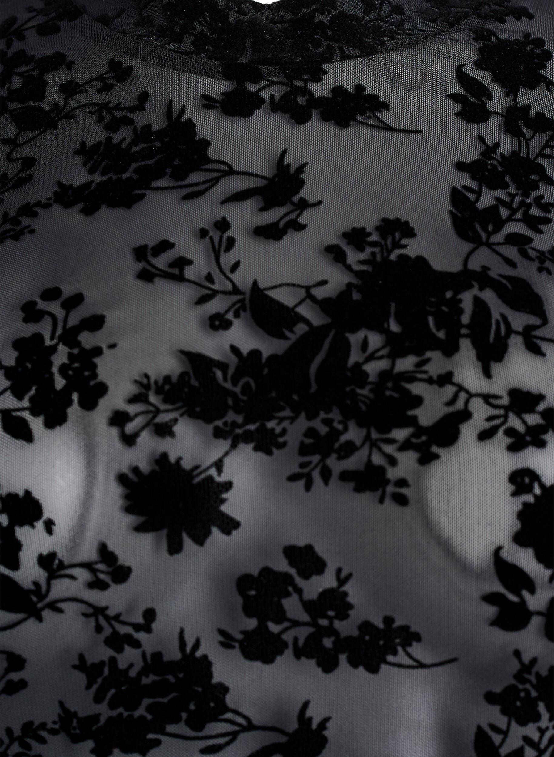 ZizziMeshbluse mit Blumenmuster, Schwarz, Packshot image number 2