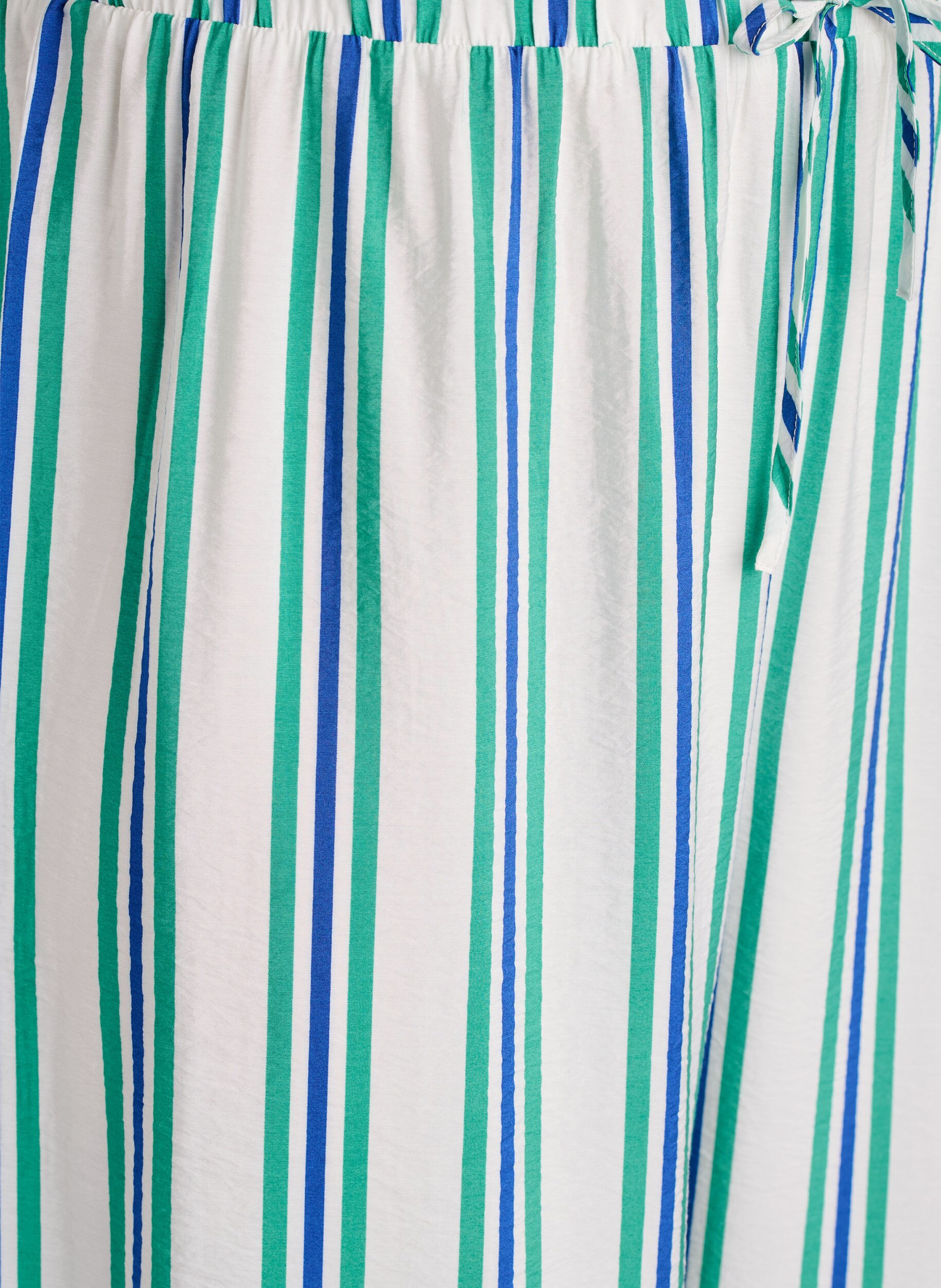 ZizziGestreifte Hose mit hoher Taille und weiten Beinen, Vanille, Packshot image number 2