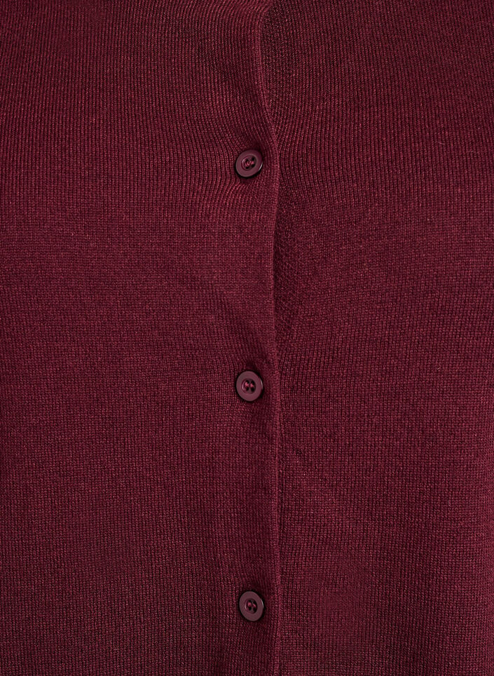 Cardigan en maille fine avec col rond, Bordeaux, Packshot image number 2