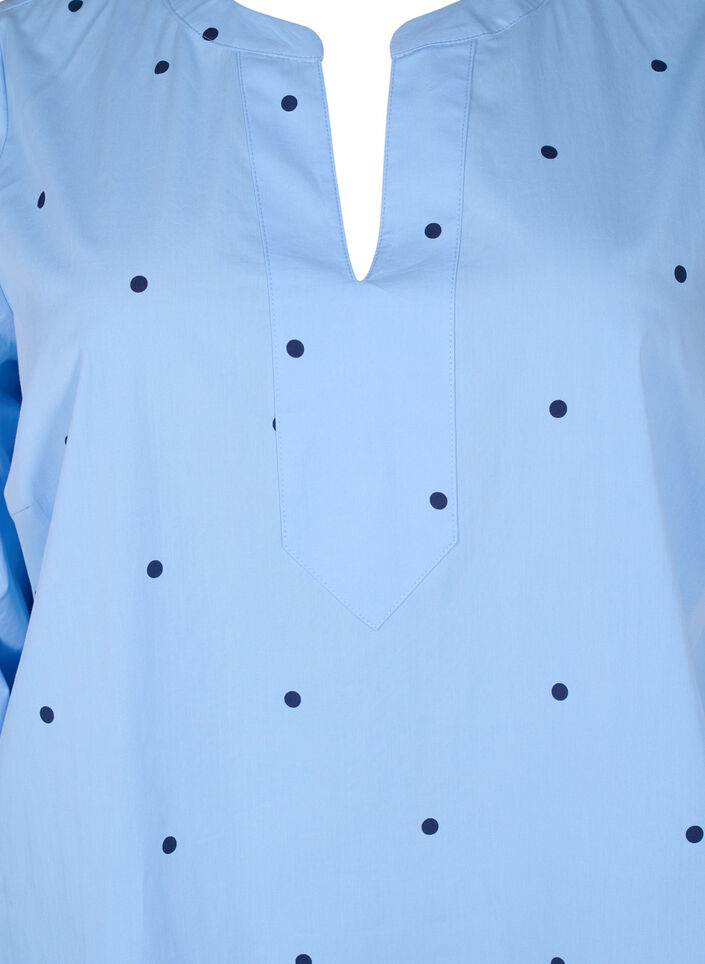 Robe à pois avec manches longues, Bleu Clair, Packshot image number 2