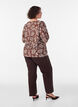Blouse en viscose avec col en V, Marron, Model image number 2