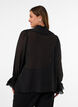 Blouse en viscose avec volants et manches longues, Noir, Model image number 2