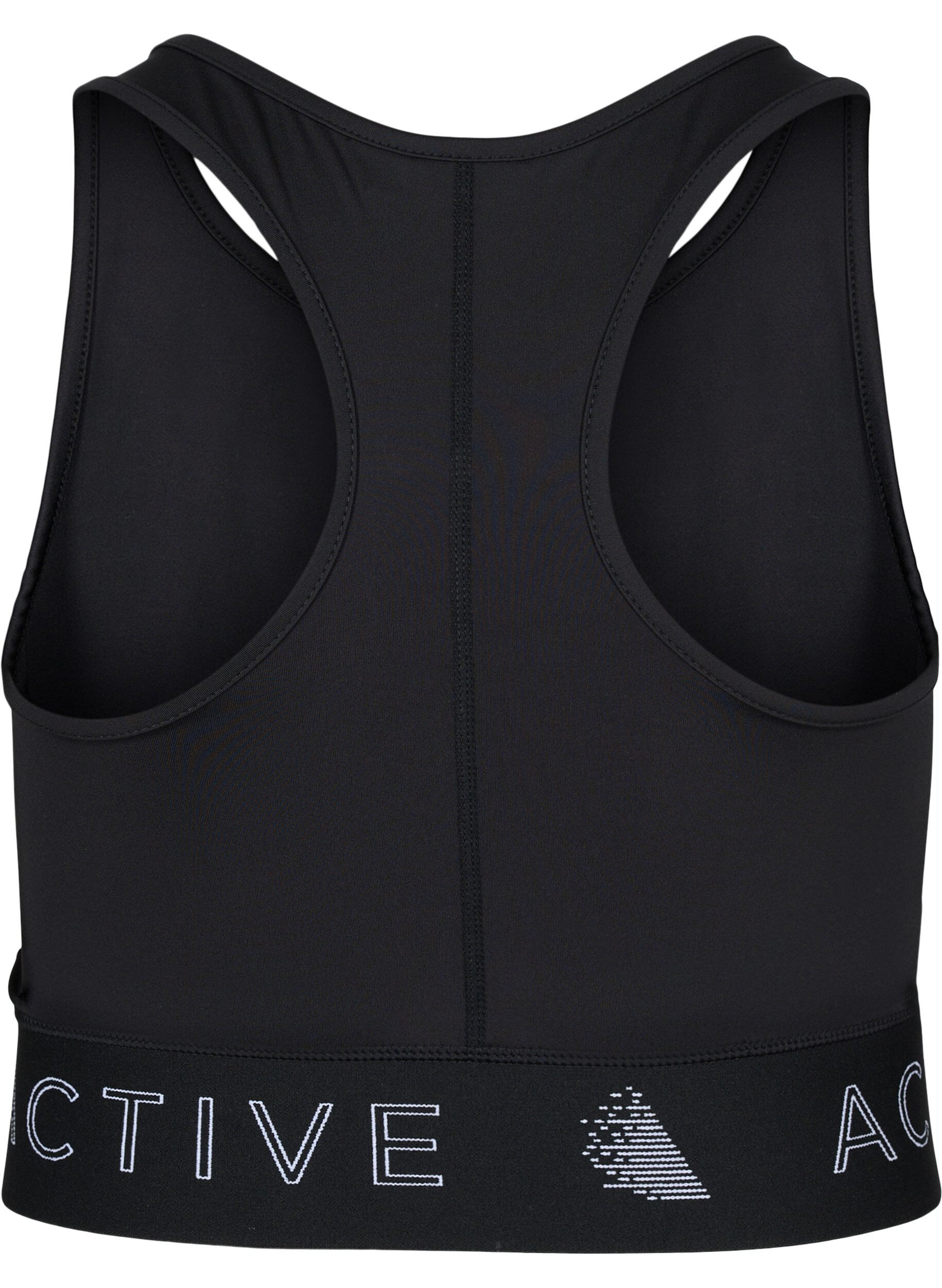 Zizzi Sport-BH mit Textdruck, Black, Packshot image number 1