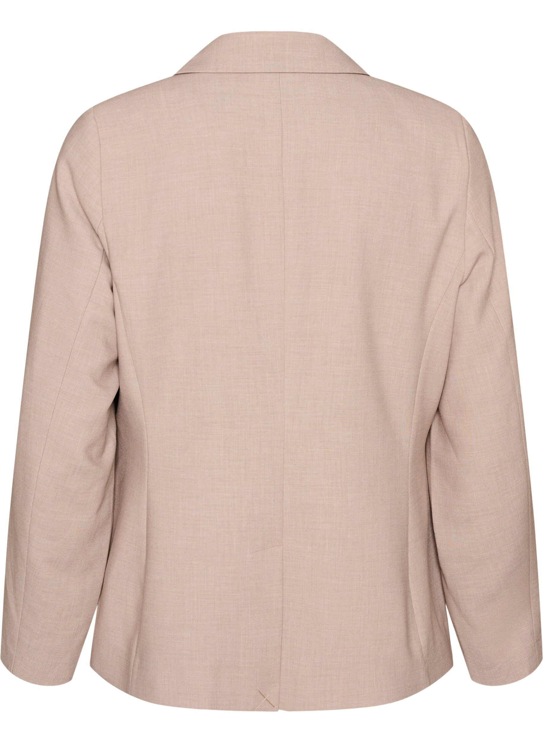 Zizzi Klassischer Blazer mit Ein-Knopf-Verschluss und Taschen, Beige, Packshot image number 1