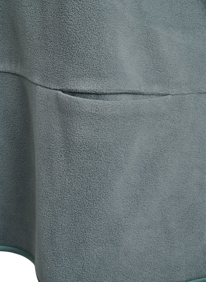 Lockere Bluse aus Fleece mit Taschen, Gr&uuml;n, Packshot image number 3