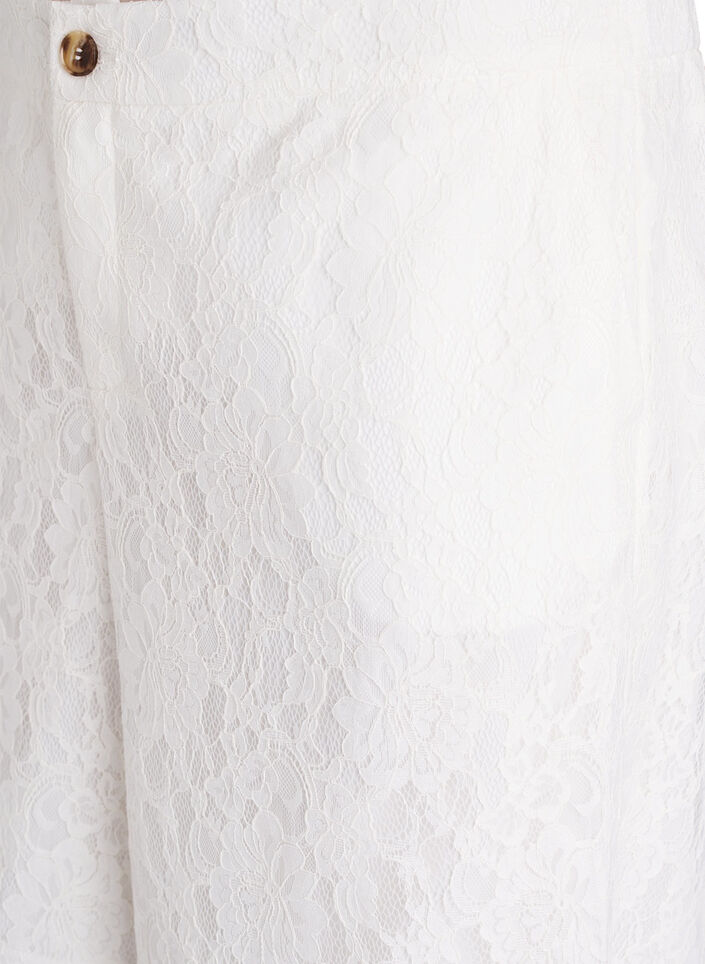 Hoch taillierte Bermudashorts aus Spitze, Vanille, Packshot image number 2