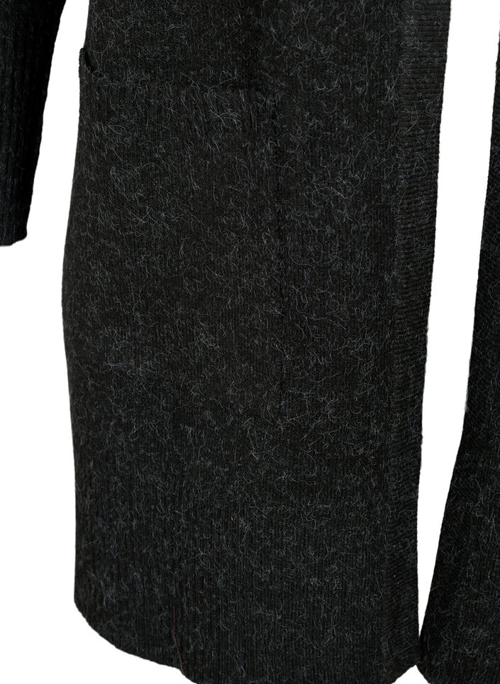 Gemusterter Strickcardigan mit Taschen, Grau, Packshot image number 3