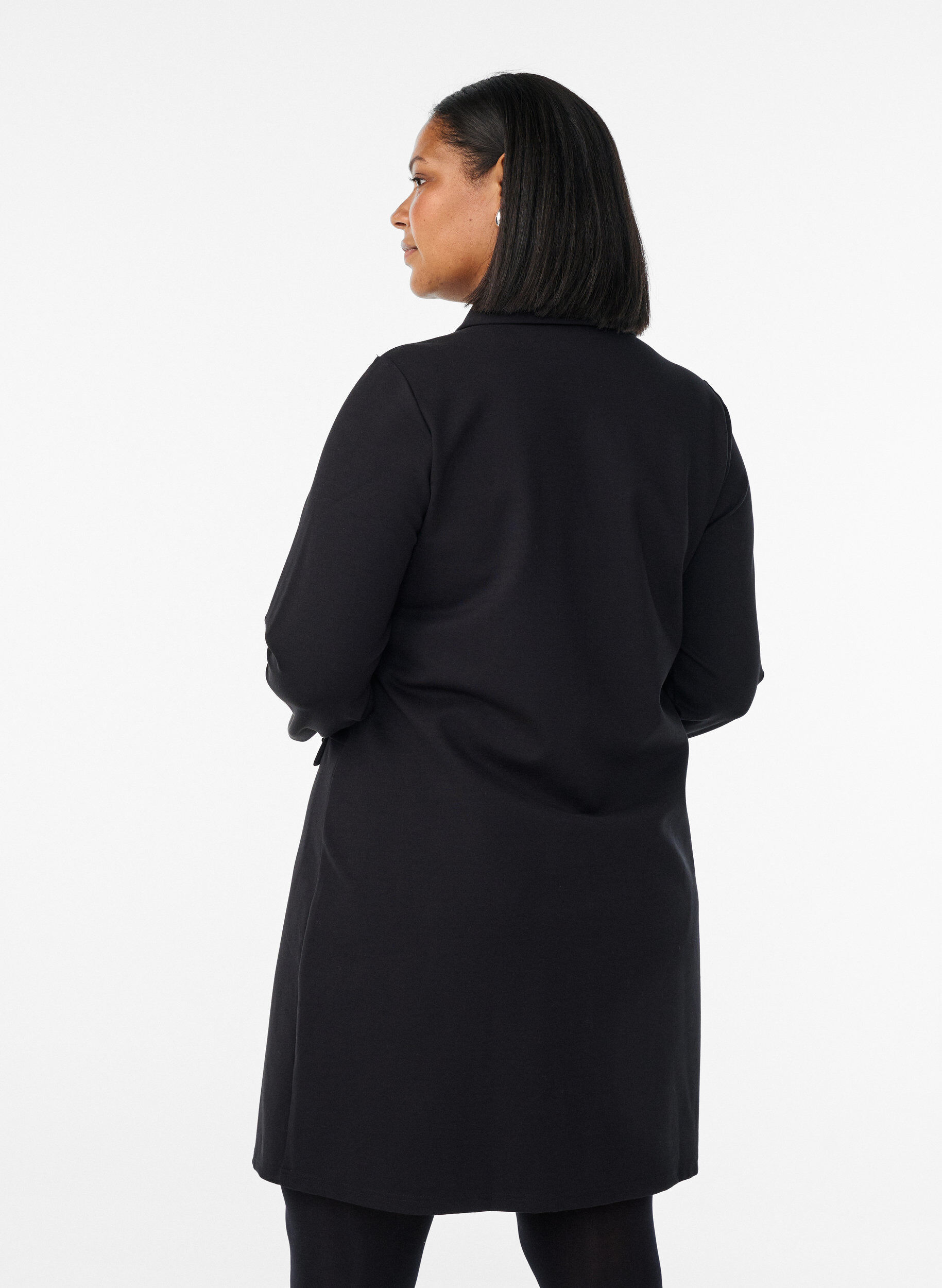 Zizzi Hemdblusenkleid mit Zierkn&ouml;pfen, Schwarz, Model image number 2