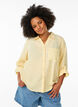 Chemise en lin et viscose avec manches 3/4, Jaune clair, Model image number 0