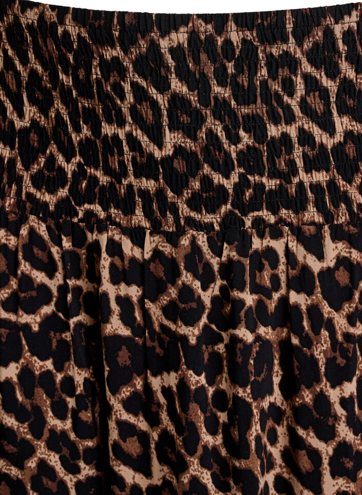 Jupe longue en viscose avec smocks, Marron, Packshot image number 2