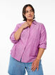 Bluse aus Leinen und Viskose mit 3/4-&Auml;rmeln, Lila, Model image number 0