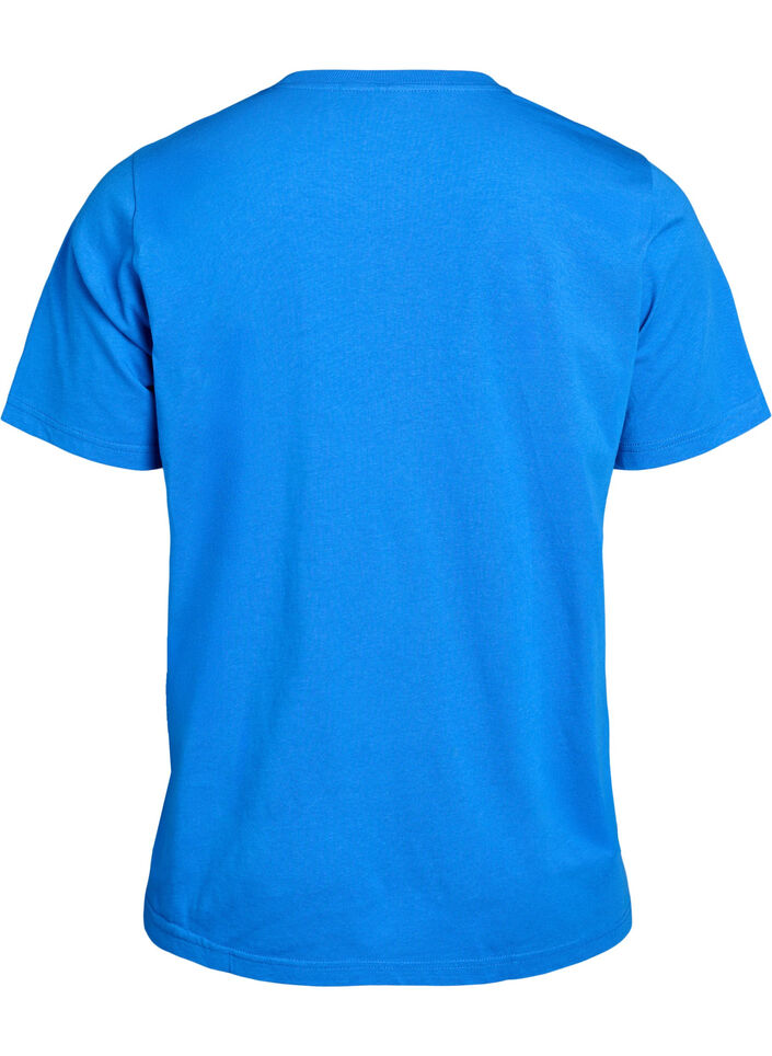 Basic T-Shirt aus Baumwolle mit Rundhalsausschnitt, Blau, Packshot image number 1