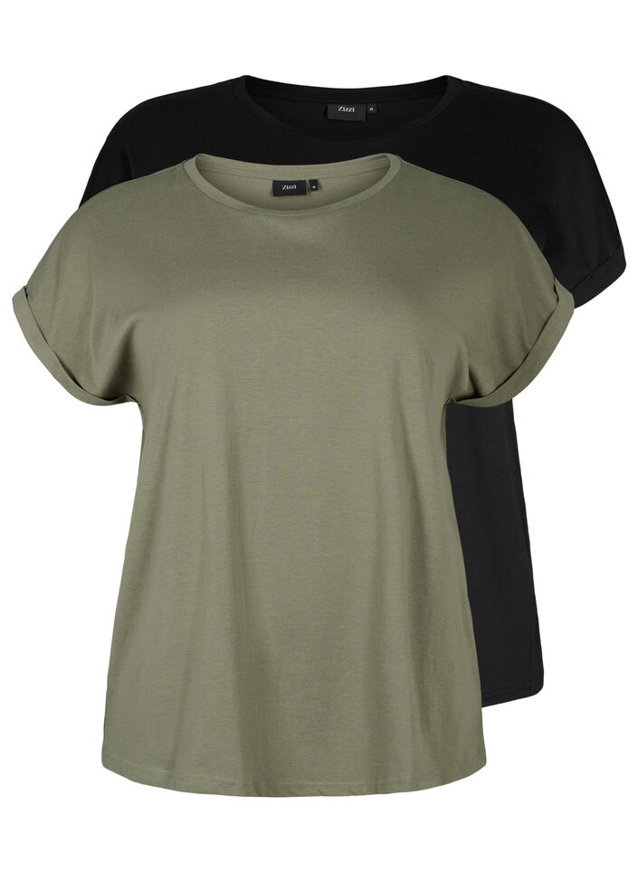 2er-Pack kurz&auml;rmlige T-Shirts, Gr&uuml;n, Packshot image number 0