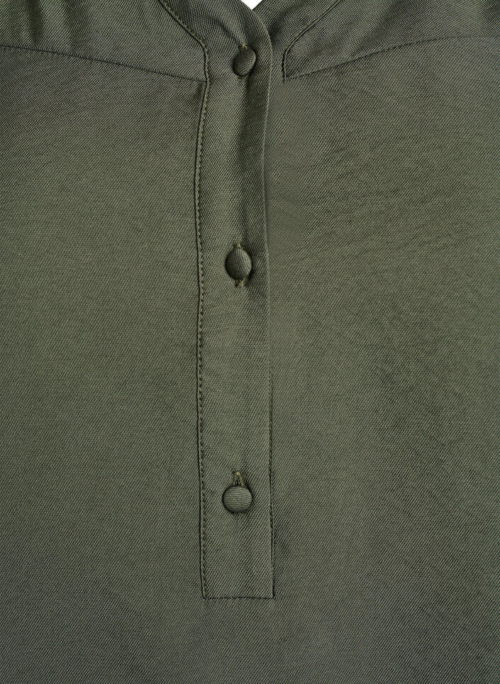 Viskose-Bluse mit Puff&auml;rmeln und gerafften Details, Gr&uuml;n, Packshot image number 2