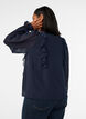 Transparente Bluse mit R&uuml;schen und Bindeband, Blau, Model image number 2