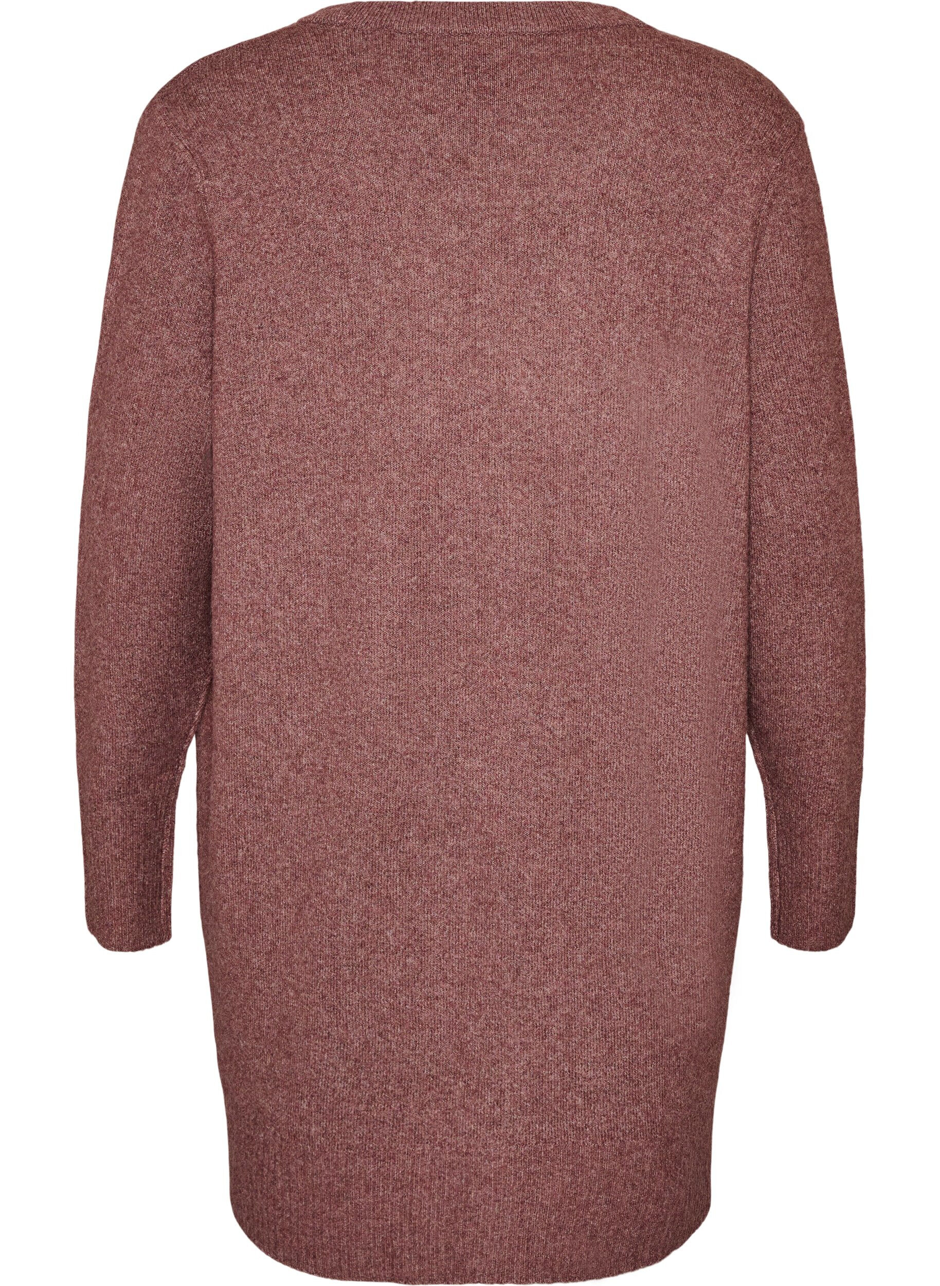 ZizziStrickjacke mit Rippenstrick und Taschen, Rot, Packshot image number 1